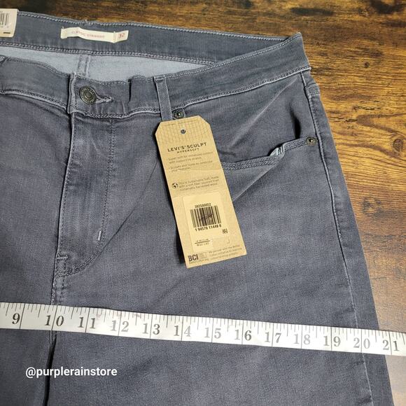Levi's Jeans Size 14 Classic Straight Mid Rise Soft Hyper Sculpt Gray NWT - Picture 8 of 12